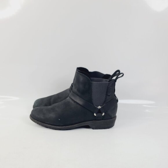 Teva Women's Black De La Vina Dos Harness Classic Leather Ankle Chelsea Boot 7 - Picture 2 of 7